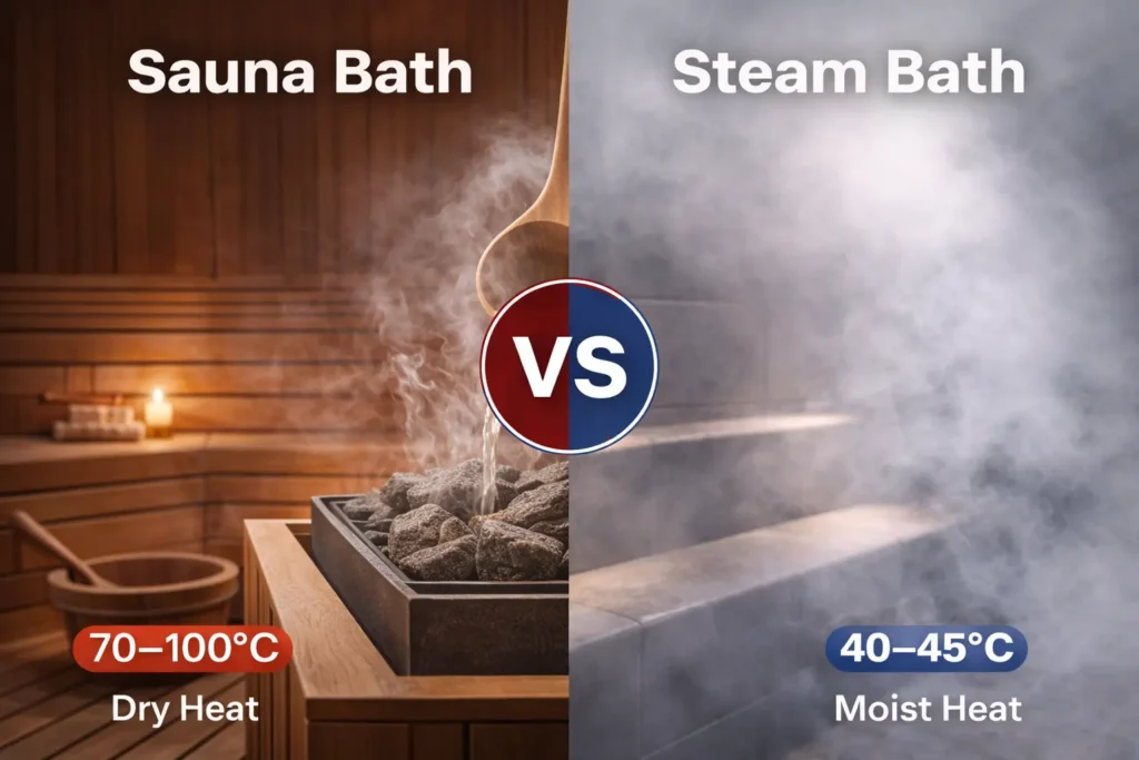 Sauna Bath vs Steam Bath